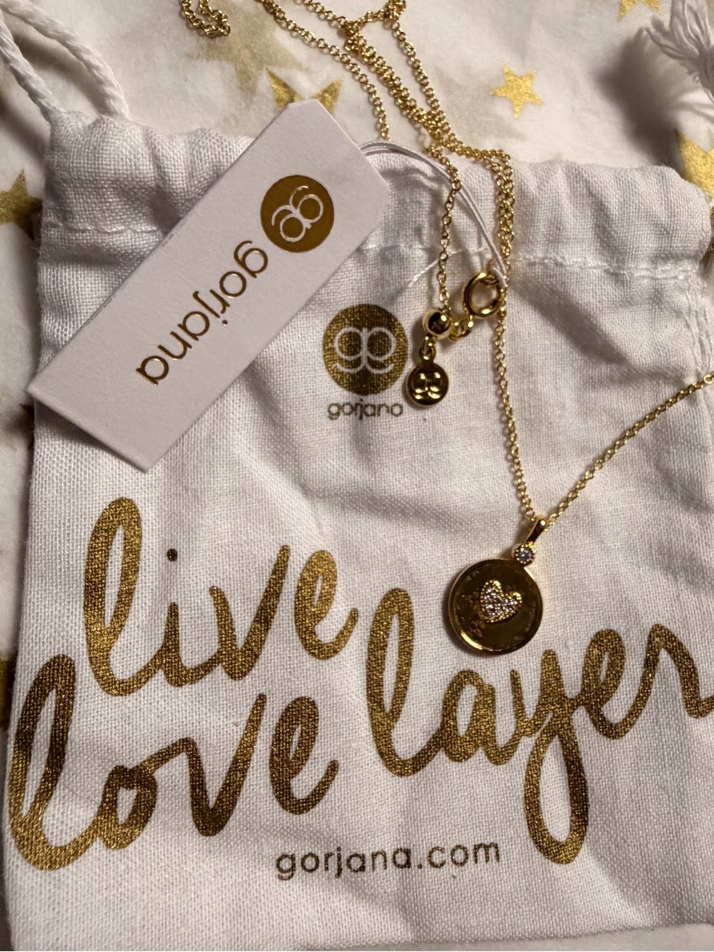 Gorjana Gold Coin Pendant Necklace with Branded Pouch